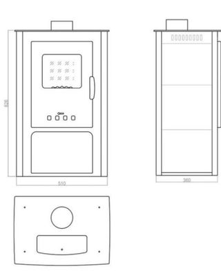 Estufa de leña nueva SAMIRA 10.56 kW AST1014