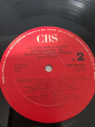 Vinilo Luis Cobos – Vienna Concerto (LP 1988) CBS.