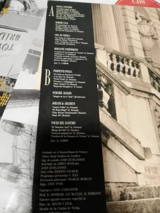 Vinilo Luis Cobos – Vienna Concerto (LP 1988) CBS.