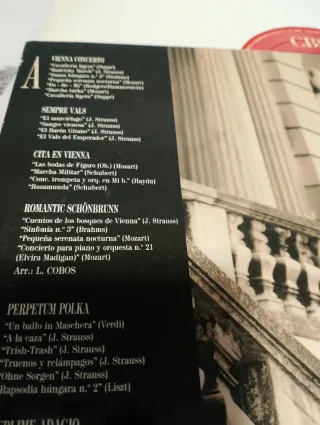 Vinilo Luis Cobos – Vienna Concerto (LP 1988) CBS.