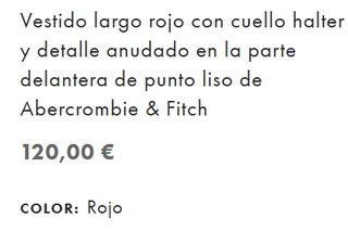 Vestido de fiesta Abercrombie Fitch T.36 (XS)