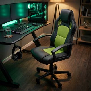 Sedia Gaming Ergonomica con Braccioli Verde Lime