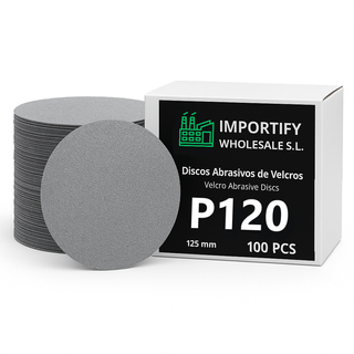 Discos Lija Velcro 125mm P120 Pack 100