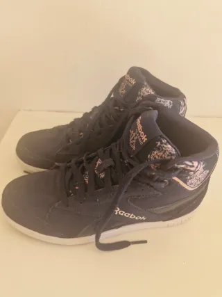 Zapatillas Reebok altas azul y rosa