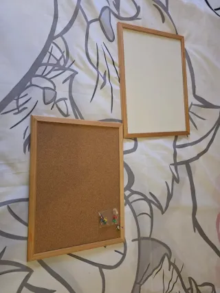 Pizarra Corcho y Blanca Marco Madera