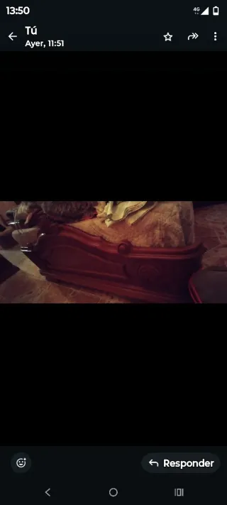 Conjunto dormitorio antiguo madera y mármol