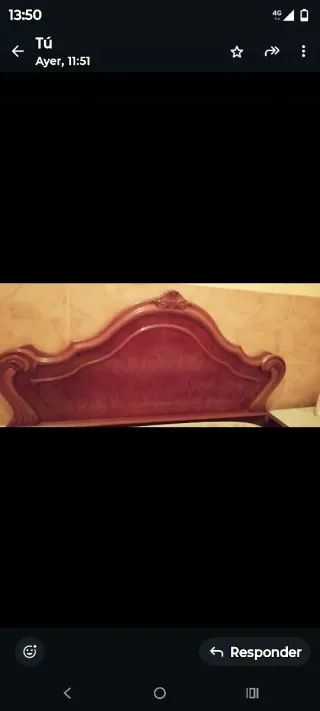 Conjunto dormitorio antiguo madera y mármol