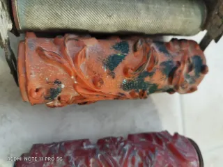 Rullo decorativo vintage ottone e plastica