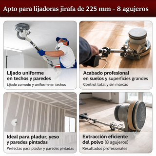 Pack 5 Discos Lija Velcro 225mm P120