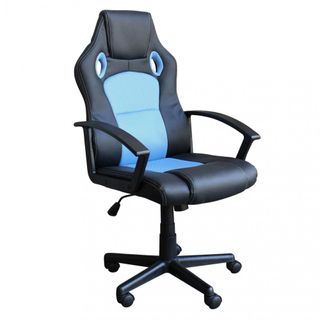 Poltrona Gaming Ergonomica con Braccioli Azzurra