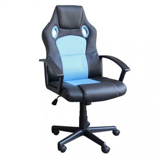 Poltrona Gaming Ergonomica con Braccioli Azzurra