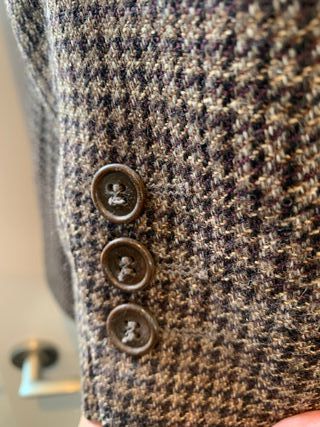 Americana lana hombre marrón-negro