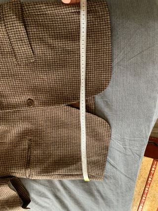 Americana lana hombre marrón-negro