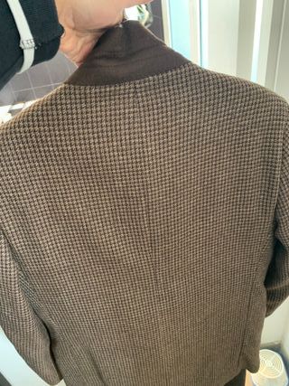 Americana lana hombre marrón-negro