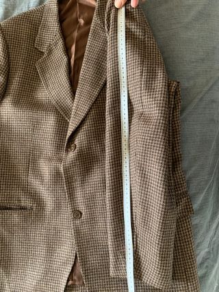 Americana lana hombre marrón-negro