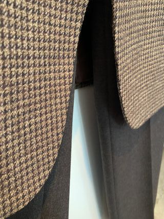 Americana lana hombre marrón-negro