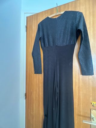 Mono fiesta mujer negro y plateado