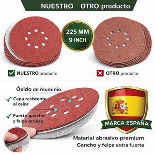 Pack 25 Discos Lija Velcro 225mm P120