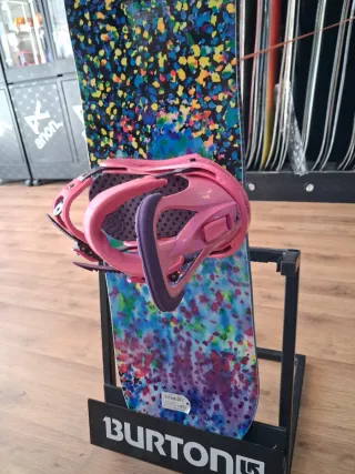 Tabla Snowboard 148 GNU con Fijaciones Burton