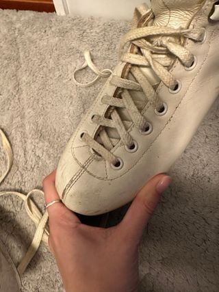 Pattini da ghiaccio vintage bianchi taglia 38