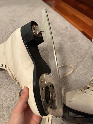 Pattini da ghiaccio vintage bianchi taglia 38
