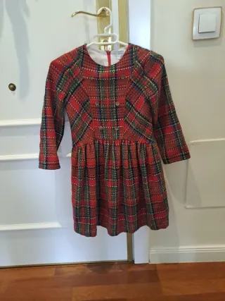 Vestido Fina Eferique Tartán Rojo