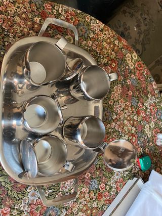 Juego Acero Inox Cafetería Bandeja