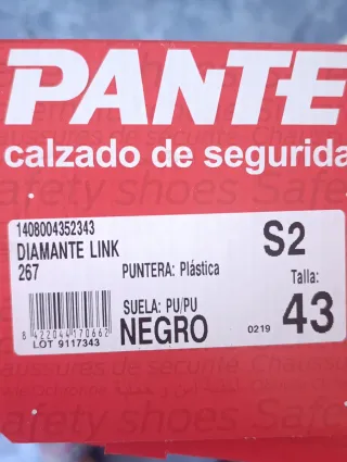 Zapatos Seguridad Panter Talla 43 Nuevos