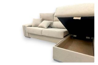 Chaiselongue beige 2 pufs