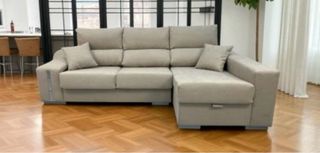 Chaiselongue beige 2 pufs