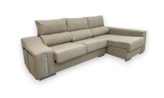 Chaiselongue beige 2 pufs