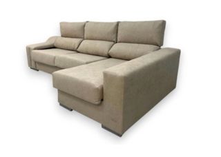 Chaiselongue beige 2 pufs