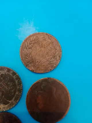 Lote de 5 monedas de cobre muy antiguas