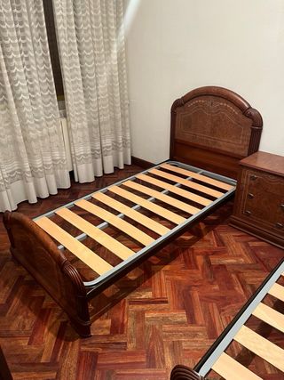 2 x Estructura cama + somier madera Cama de 90.