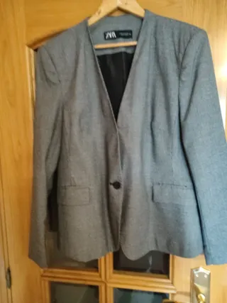 Americana Zara Mujer Talla 46 Gris