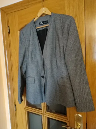 Americana Zara Mujer Talla 46 Gris