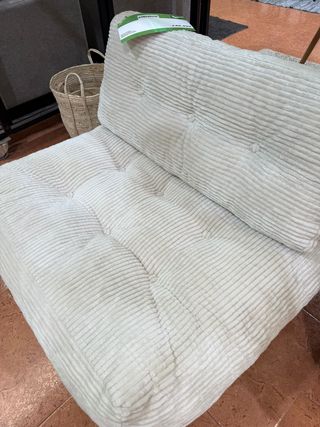 Puff Cama Individual Beige Corduroy