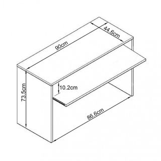 Scrivania PC con Porta Tastiera 90x45 cm Bianca