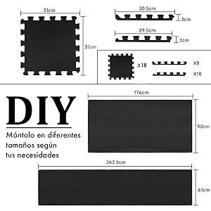 Pack de 3 Lotes De 18 Esterillas De Gimnasio.