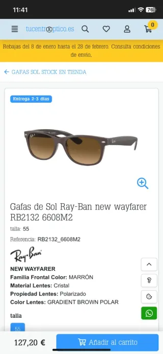 Ray-Ban New Wayfarer RB2132 Gafa de Ssol