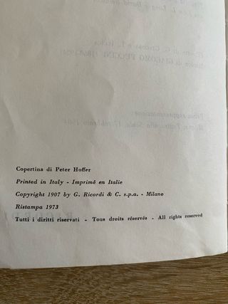 Libretto della Madama Butterfly di Puccini