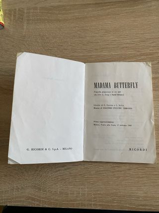 Libretto della Madama Butterfly di Puccini
