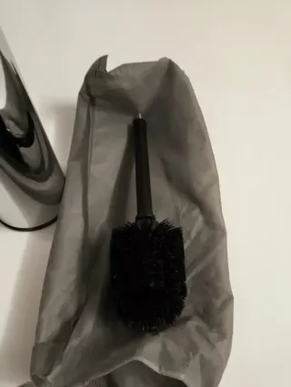 Scopino WC con Contenitore Cromato