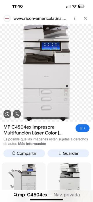 Ricoh MP C4504ex Impresora Multifunción Láser Colo
