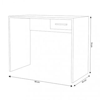 Scrivania PC con Cassetto 90x45 cm Marrone Ufficio