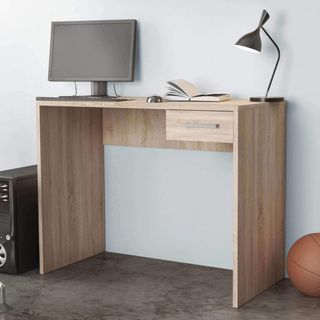 Scrivania PC con Cassetto 90x45 cm Marrone Ufficio