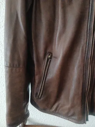 Cazadora Piel Marrón Caballero Auténtica