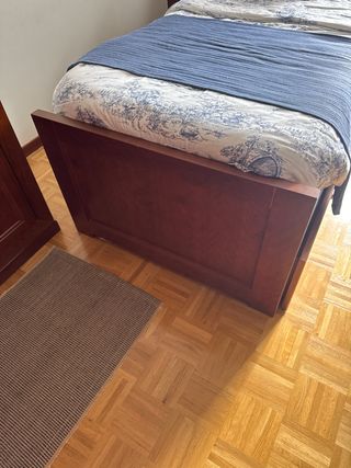 Cama nido madera 90cm con cama supletoria y patas