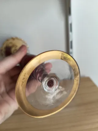 Vaso per fiori in vetro di Murano oro e rosso