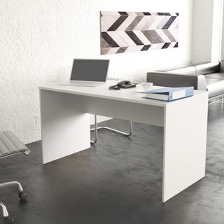 Scrivania PC Moderna Bianca 135cm Due Posti Grande